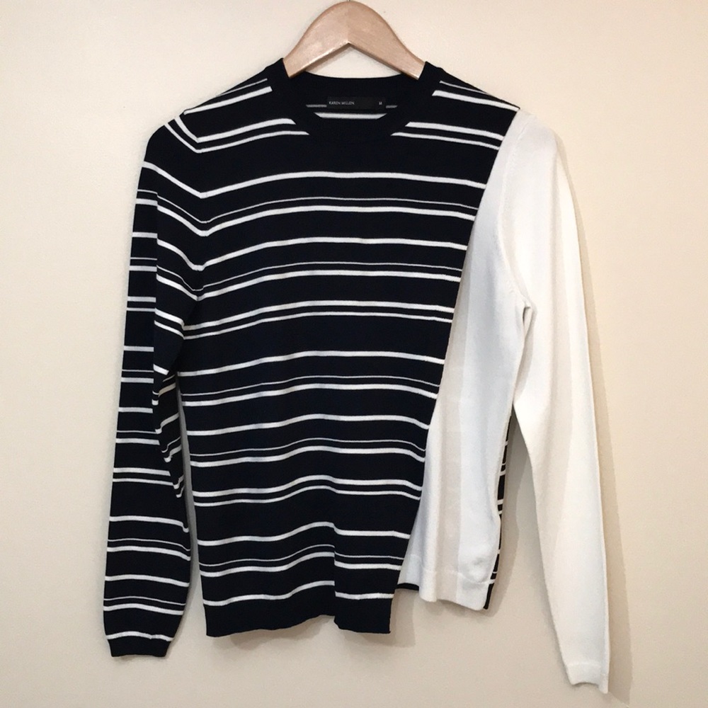 Karen Millen Asymmetrical Striped Top